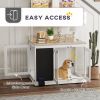 PawHut 39" Dog Crate Furniture for Large Dogs w/ Storage Shelf, Three Doors, Blackboard & Non-slip Foot Pads, White