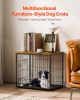 Dog Crate Furniture 27 in Indoor Wooden Dog Kennel with Tray Heavy Duty