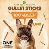 Gullet Sticks 24 Count 100% Natural Beef Esophagus Dog Chews 6” Premium Dog Treats for Training Puppies & Adults Zero Filler or Preservatives