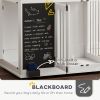 PawHut 39" Dog Crate Furniture for Large Dogs w/ Storage Shelf, Three Doors, Blackboard & Non-slip Foot Pads, White