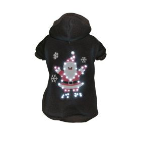 Pet Life LED Lighting Juggling Santa Hooded Sweater Pet Costume (size: X-Small - (FBP3BKXS))
