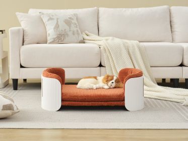 Scandinavian style Cat Couch Bed, Pet Sofa for Indoor Cats PP Indoor Pet Furniture Elevated Cat Beds with Removable Mattress Cover Suitable for K (Color: as Pic)